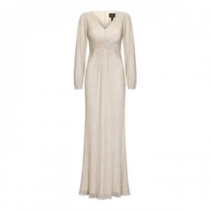 Image of Adrianna Papell Adrianna Papell Glitter Knit Gown - LIGHT CHAMPAGNE