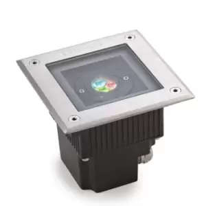 Image of LED Square Outdoor RGB Easy+ Recessed Light Stainless Steel IP67