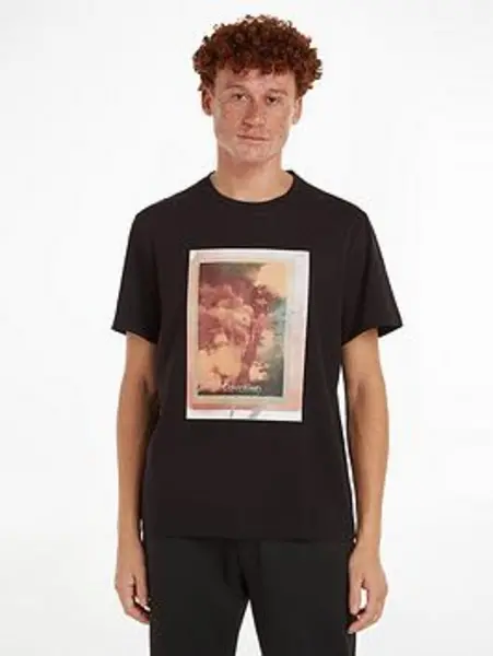 Image of CALVIN KLEIN Photo Print T-Shirt - Size M