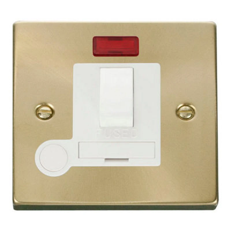 Image of SE Home Satin / Brushed Brass 13A Fused Connection Unit Switched With Neon With Flex Gold unisex