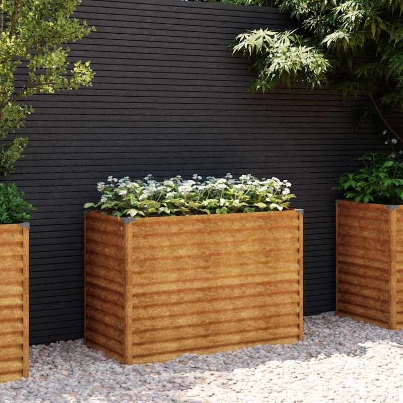 Image of vidaXL Garden Raised Bed 100x50x69cm Corten Steel, Brown 151984