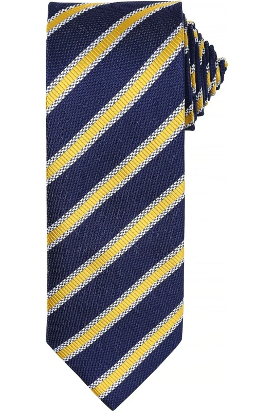 Image of Premier Premier Men Waffle Stripe Formal Business Tie in Navy Navy One Size Male 5057080770700