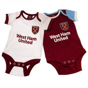 Image of West Ham United FC 2 Pack Bodysuit 9/12 mths WT