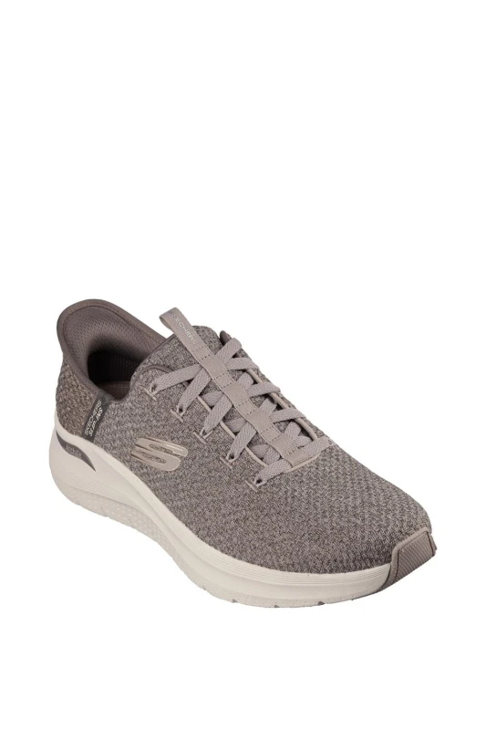Image of Skechers Men Arch Fit 2.0 Look Ahead Shoe in Taupe Size: 8 Taupe 8 Male 197627386782
