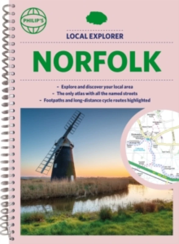 Image of Philip's Local Explorer Street Atlas Norfolk Spiral bound