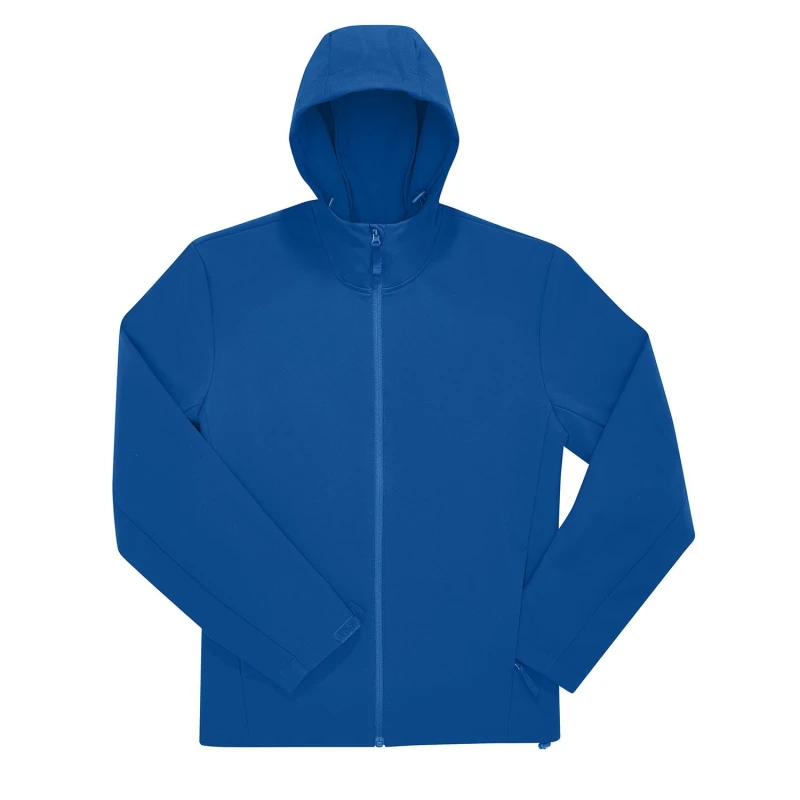 Image of B&C Mens Reset 3 Layer Hooded Soft Shell Jacket in Blue Size: Small Blue Male S