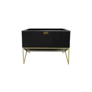 Image of Ivyline Outdoor Orion Firebowl In Matt Black/Antique Gold H:40 x W:62 Cm