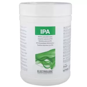 Image of Electrolube IPA100 IPA Pre-saturated Wipes - Tub Of 100