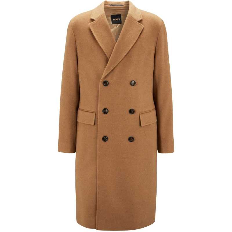 Image of Boss Mens Henk Tailored Formal Coat Med Beige male 42 (52)