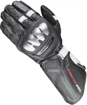 Image of Held Phantom Pro Motorcycle Gloves, black-white, Size L, black-white, Size L