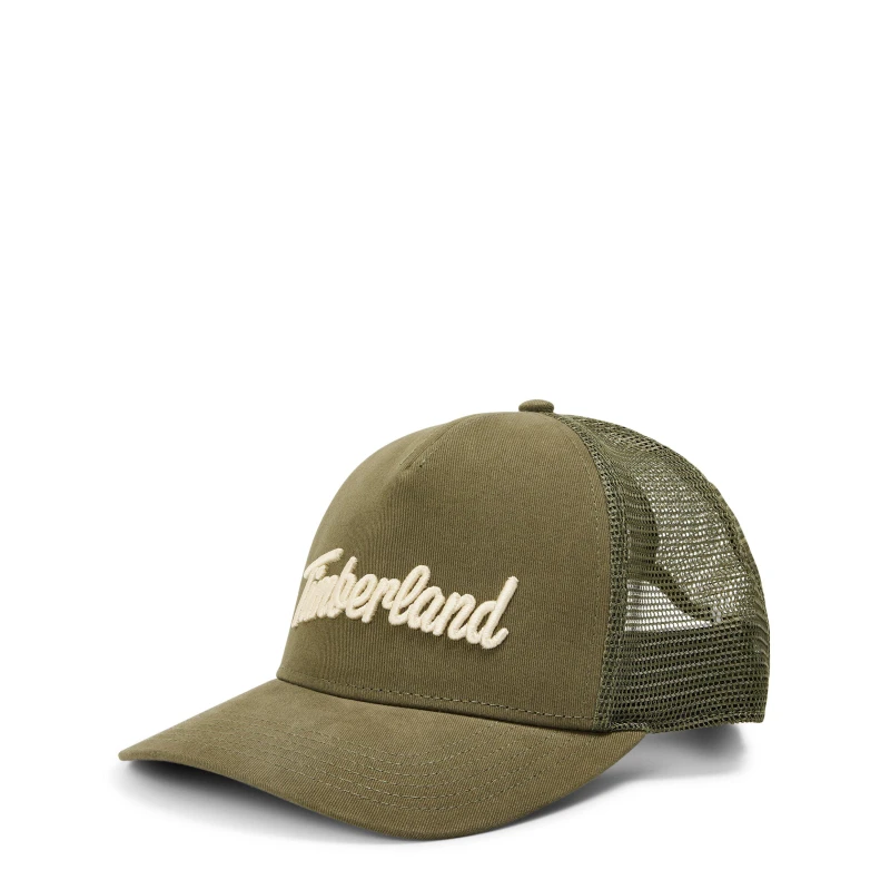 Image of Timberland Mens 3D Embr Trucker Cap Leaf Green male Mens