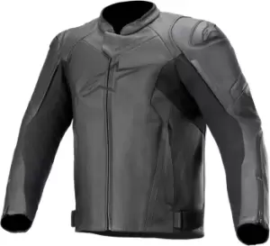 Image of Alpinestars Faster V2 Motorcycle Leather Jacket, black, Size 54, black, Size 54