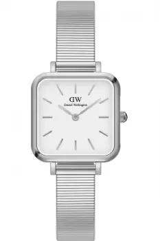 Image of Unisex Daniel Wellington Quadro Studio 22 X 22 Stainless Steel White Dial Watch DW00100521