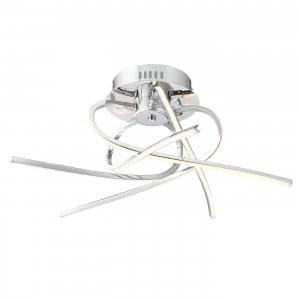 Image of Integrated LED 5 Light Semi Flush Ceiling Light Chrome