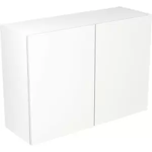 Image of Kitchen Kit Flatpack Slab Kitchen Cabinet Wall Unit Super Gloss 1000mm in White MFC