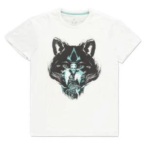 Image of Assassins Creed - Valhalla Wolf Mens Medium T-Shirt - White