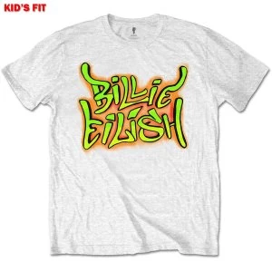 Image of Billie Eilish - Graffiti Kids 7 - 8 Years T-Shirt - White