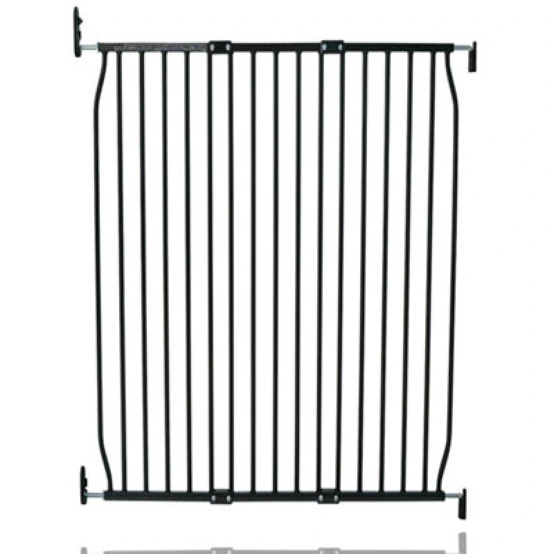 Image of Safetots Extra Tall Eco Screw Fit Baby Gate, Black, 100Cm - 110Cm, Extra Tall Gate 100Cm In Height, Stair Gate For Baby