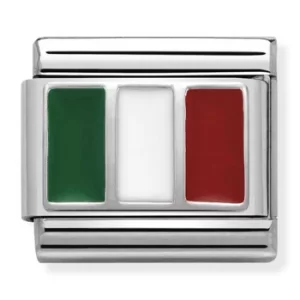 Image of Nomination CLASSIC Silvershine Flags Italy Charm 330207/16