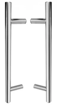 Image of Satin Stainless Tubular Back to Back Door Pull Handles in Pairs