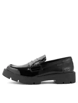 Image of Kickers Kori Leather Loafers - Black, Size 6, Women