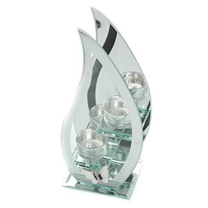 Image of HESTIA? Mirror Glass Double Tealight Holder - Flame Shape