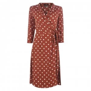 Image of SET Spot Print Dress - Taupewhite 0811