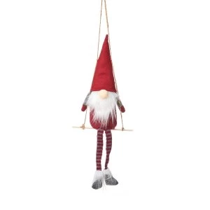 Image of Sass & Belle Santa on a Swing Felt Decoration