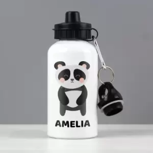 Image of Personalised Panda Metal Drinks Bottle Black