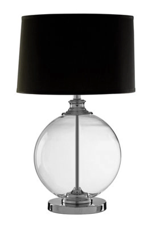 Image of Orsina Edna Small Black Linen Shade Table Lamp