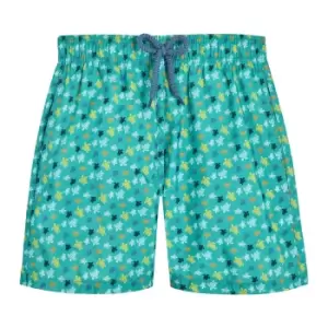 Image of Boys Swim Shorts Ultra-light And Packable Micro Ronde Des Tortues Rainbow - Jihin - Green - Size 2 - Vilebrequin