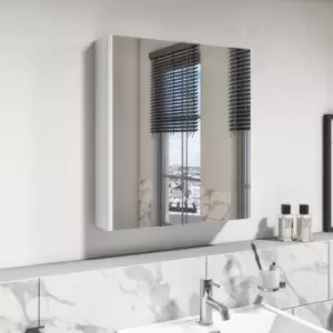 Image of White Mirrored Wall Bathroom Cabinet 600 x 650mm - Pendle
