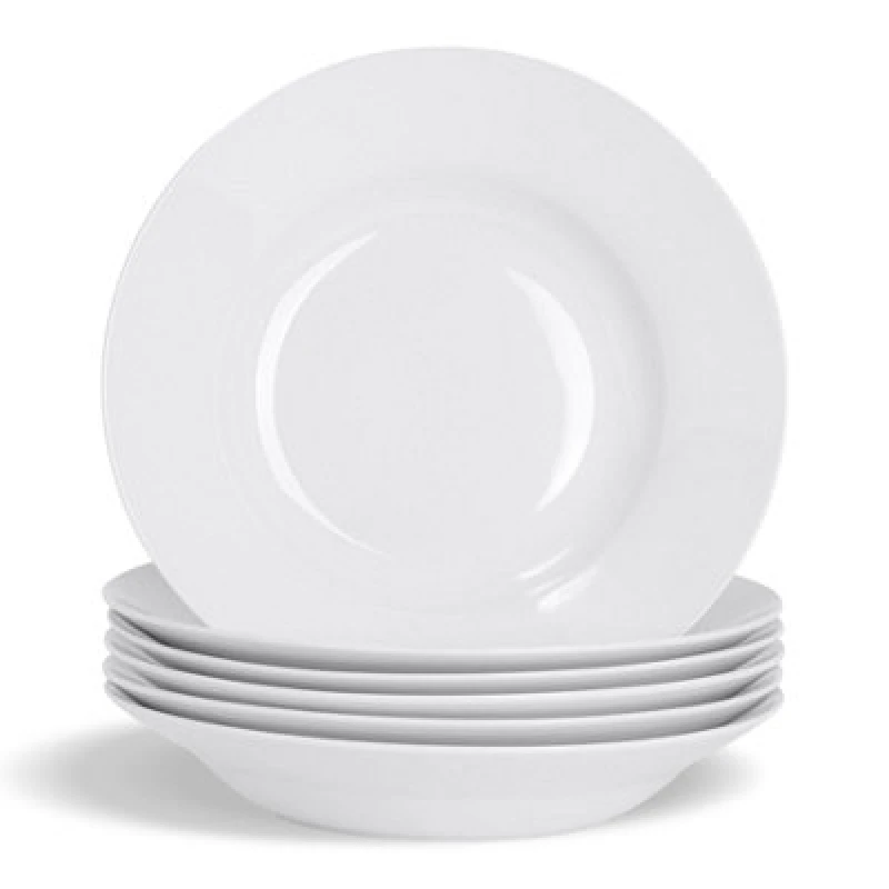 Image of Argon Tableware Classic White Soup Bowls 23cm Pack of 6 White