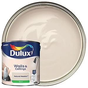 Image of Dulux Walls & Ceilings Natural Hessian Silk Emulsion Paint 2.5L