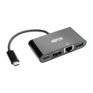 Image of Tripp Lite U444-06N-HGUB-C USB-C Multiport Adapter - HDMI USB 3.0 Port GbE 60W PD Charging HDCP Black