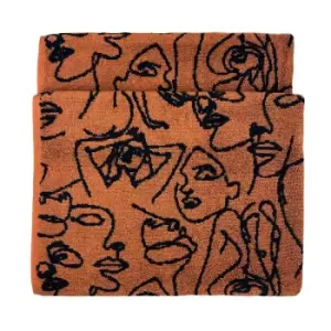 Image of Furn. Everybody Abstract Cotton Jacquard Bath Towel Pecan