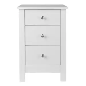 Image of Florence 3 Drawer Bedside In White