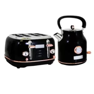 Image of Charles Bentley WOKERE01BLK 1.7L Kettle & 4 Slice Toaster Set
