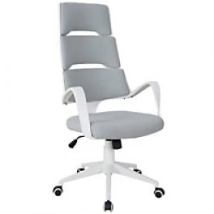 Image of Vinsetto Office Chair White, Grey Linen Fabric, Plastic, Metal, Sponge 921-166V70WT