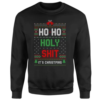 Image of Ho Ho It's Christmas Unisex Sweatshirt - Black - 5XL