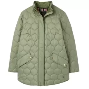 Image of Joules Womens Rosedale Mid Length Onion Quilted Jacket Camouflage 16