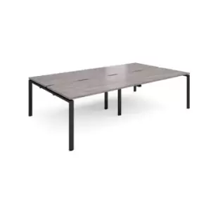 Image of Adapt double back to back desks 2800mm x 1600mm - Black frame and grey oak top