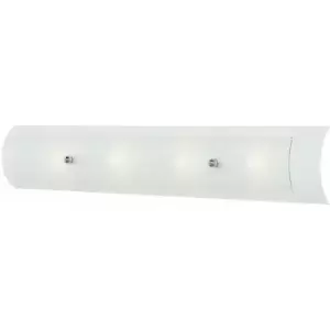 Image of Loops - IP44 4 Bulb Wall Light Bent Linen Glass Frames Polished Chrome LED G9 3.5W