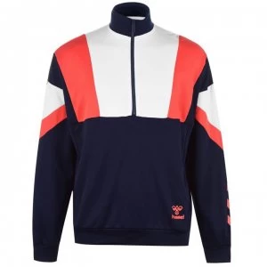 Image of Hummel Hive Quarter Zip Sweater - White-Navy