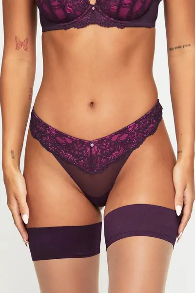 Image of Ann Summers Sexy Lace Planet Thong Purple