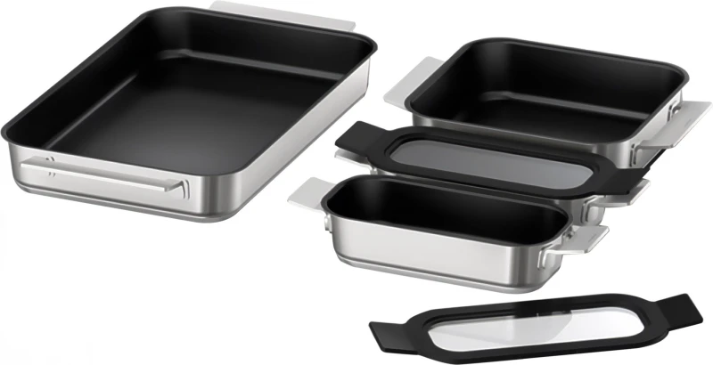 Image of NEFF Z9404FF0 4 Piece Flex Pan Set - Stainless Steel