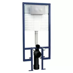 Image of Hudson Reed Wall Hung Cistern & Round Dual Flush Push Button - Chrome