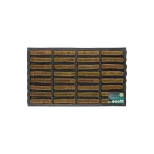 Image of JVL Nimbus Rubber Coir Tuffscrape Doormat, 45x75cm, brown