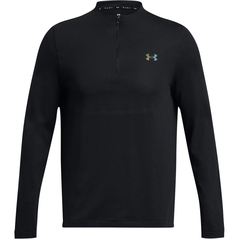 Image of Under Armour Mens Rush Long-Sleeve Performance Gym Top Black male M