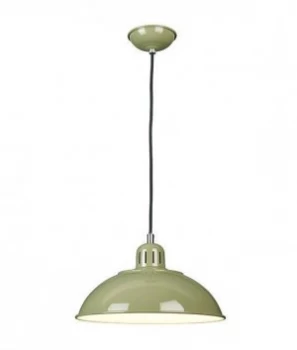 Image of 1 Light Dome Ceiling Pendant Green, E27